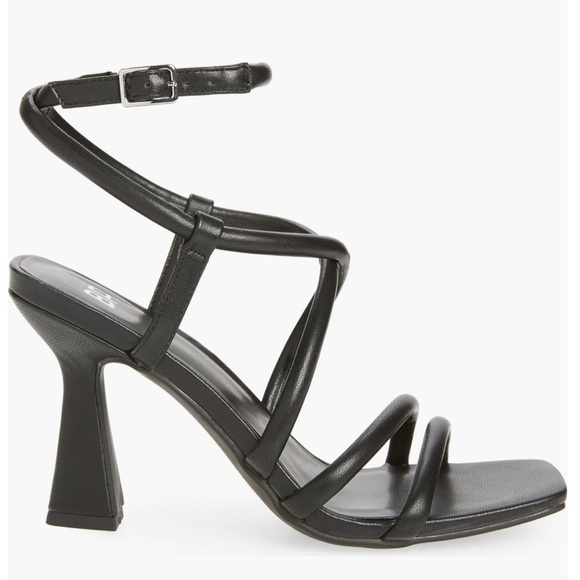 Nordstrom BP. Ashlyn Black  Square Toe Strappy Sandal Flared Triangular … - Picture 5 of 11